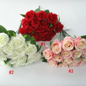Artificial Red White Rose Bouquet