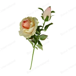 2-Head Champagne Pink Gradient Artificial Rose