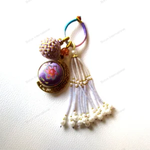Intangible Heritage Song Brocade Round Plaque Pendant