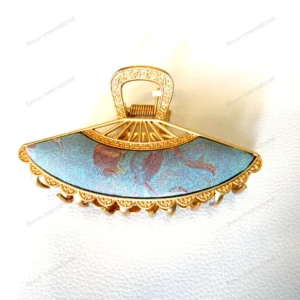 Intangible Heritage Brocade Folding Fan Hair Clip