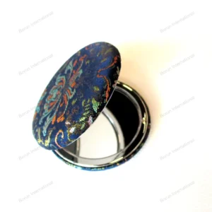 Intangible Heritage Colorful Silk Embroidered Round Box Mirror Pendant