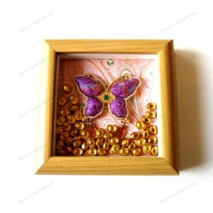 Intangible Heritage Song Brocade Butterfly Gold Ingot Photo Frame Ornament